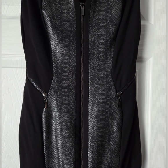 Cache Black Snakeskin-Textured Dress. Excellent condition. Size 4. Like New. - Picture 5 of 11
